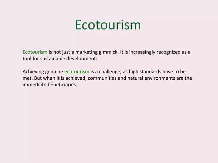 ecotourism