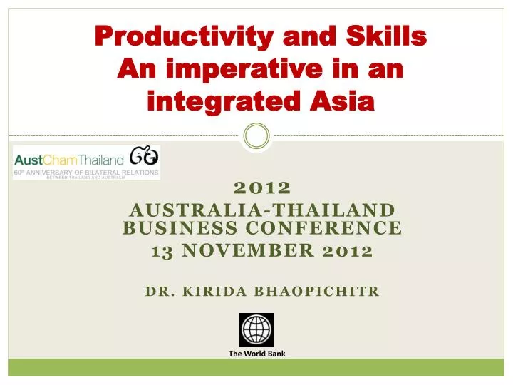productivity and skills a n imperative in an integrated asia