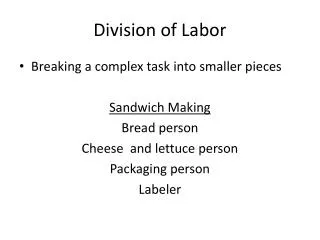 Division of Labor