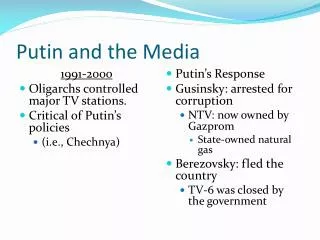 Putin and the Media