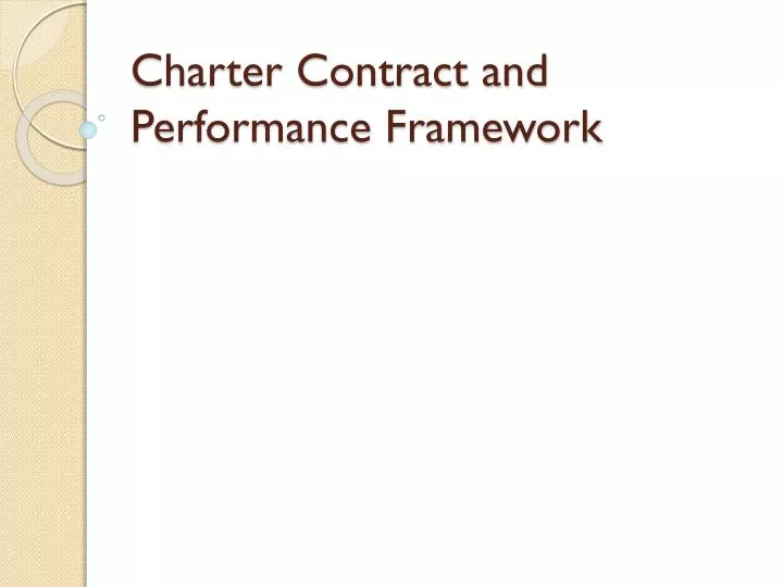 charter contract and performance framework