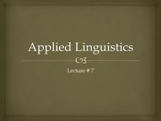 Applied Linguistics