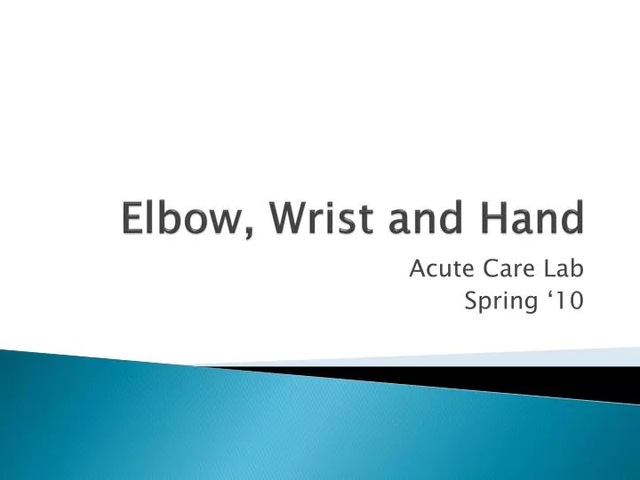 elbow wrist and hand