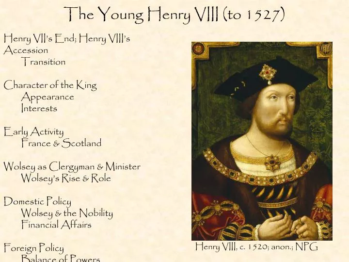 the young henry viii to 1527