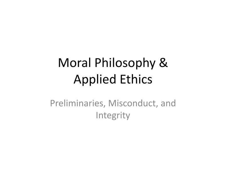 moral philosophy applied ethics