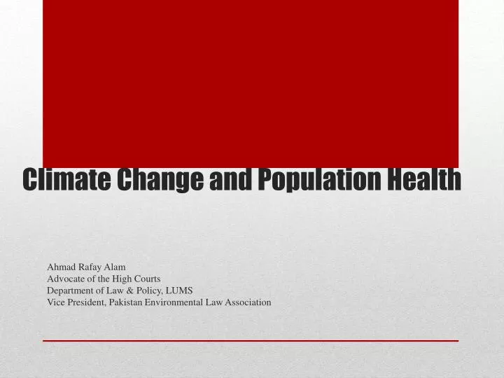 climate change and population health