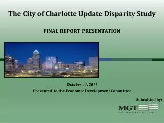 The City of Charlotte Update Disparity Study