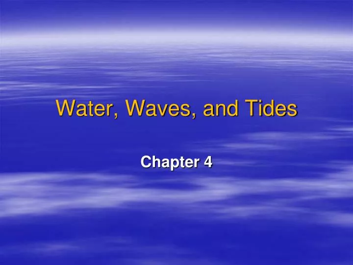 water waves and tides
