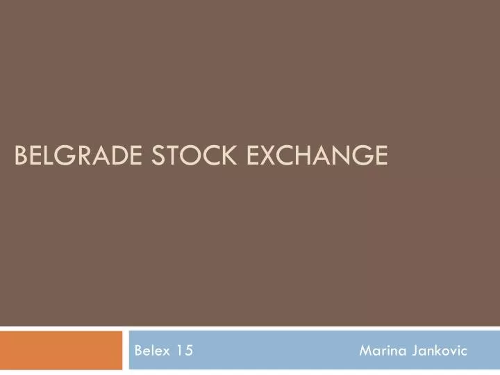belgrade stock exchange