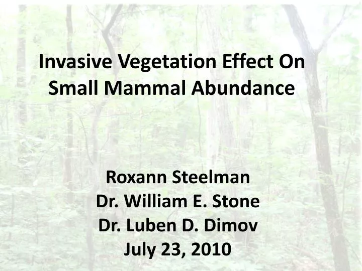 invasive vegetation effect on small mammal abundance