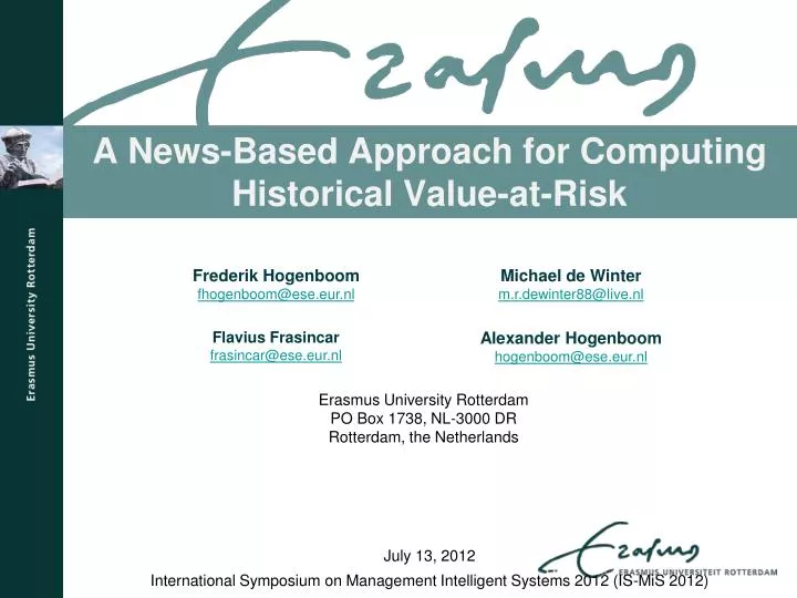a news based approach for computing historical value at risk