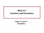 MCB 317 Genetics and Genomics - slide 1