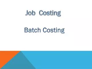 Job Costing