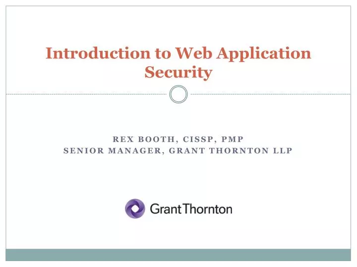 introduction to web application security