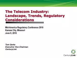 The Telecom Industry: Landscape, Trends, Regulatory Considerations