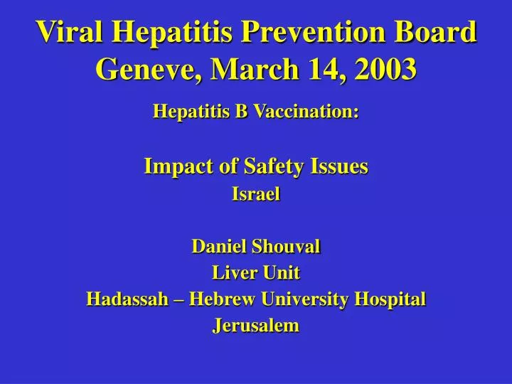 viral hepatitis prevention board geneve march 14 2003