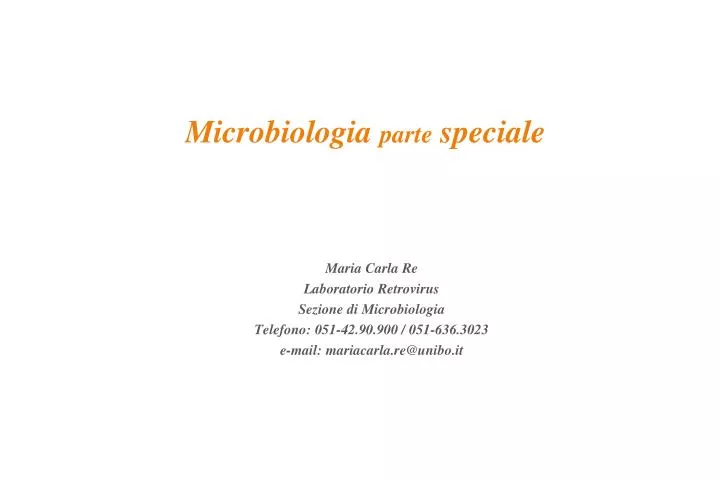 microbiologia parte speciale