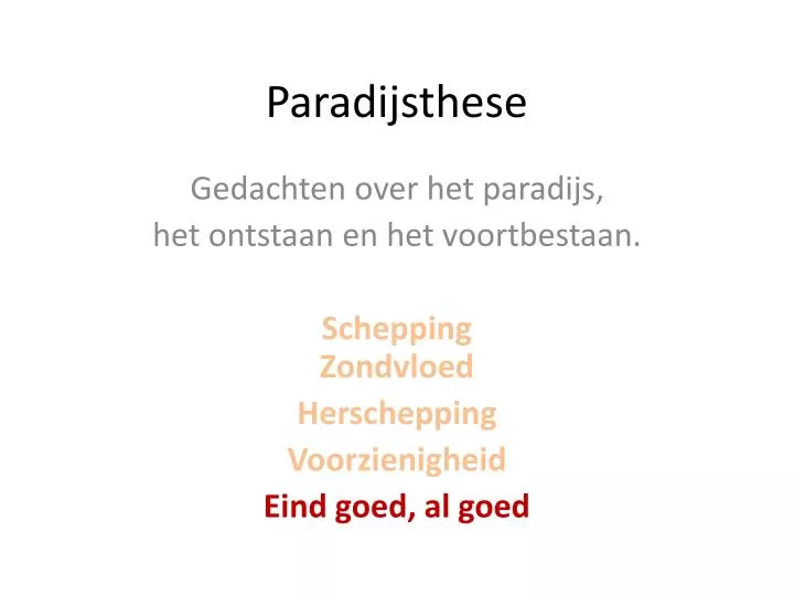 paradijsthese