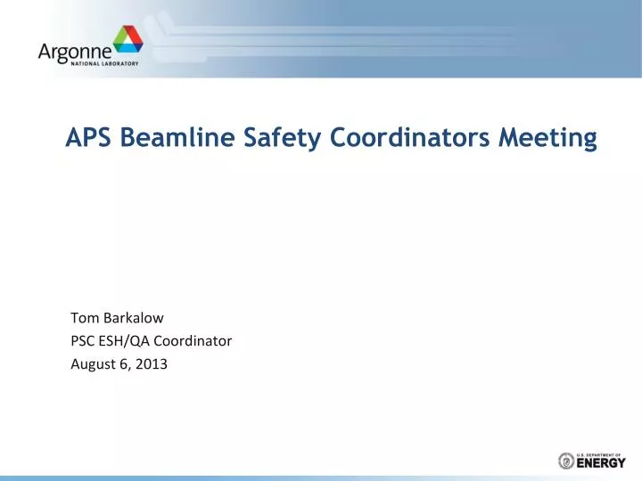 aps beamline safety coordinators meeting