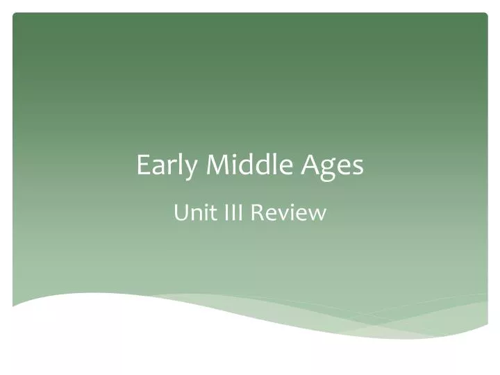 early middle ages