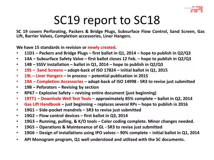 sc19 report to sc18