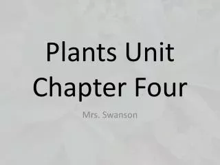 Plants Unit Chapter Four