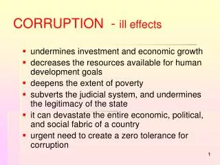 CORRUPTION - ill effects