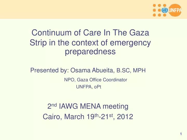 continuum of care in the gaza strip in the context of emergency preparedness