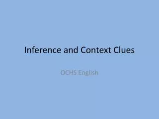 Inference and Context Clues
