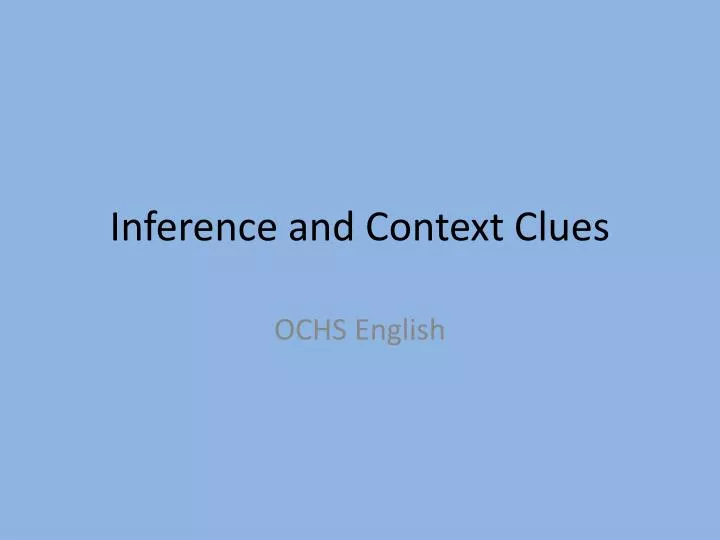 inference and context clues
