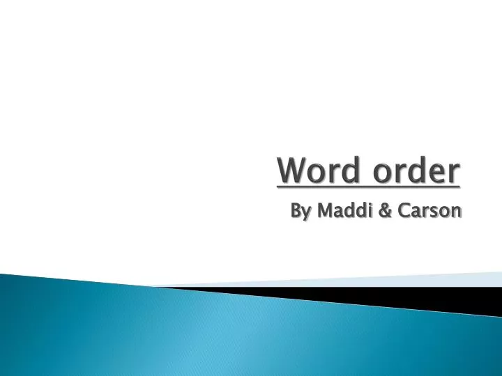 word order