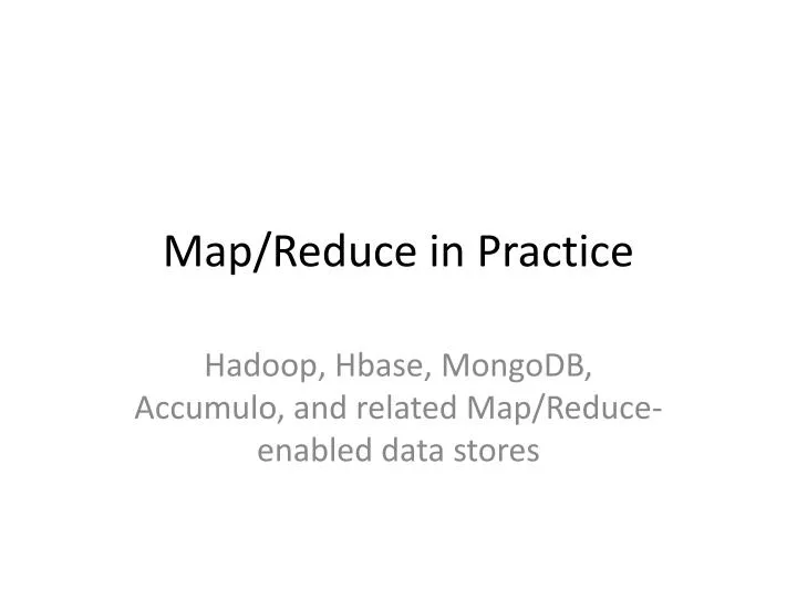 map reduce in practice