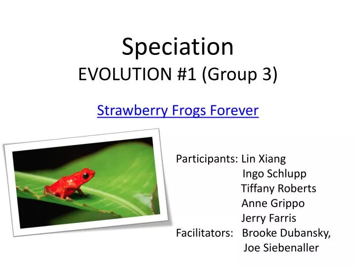 speciation evolution 1 group 3