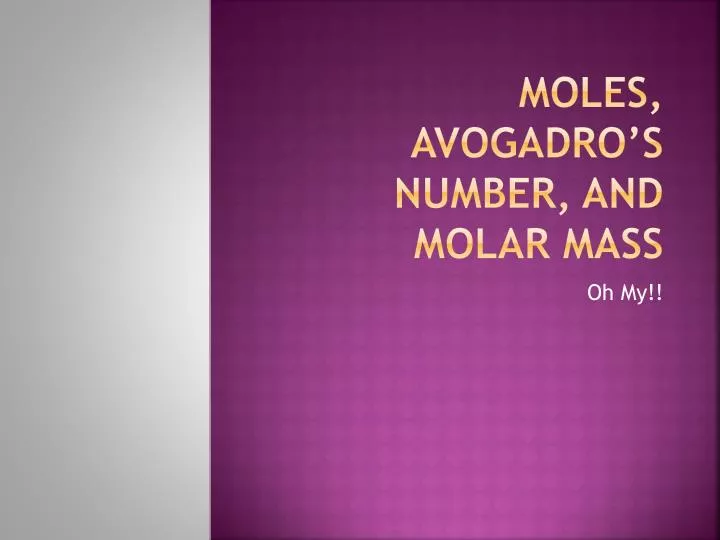 moles avogadro s number and molar mass