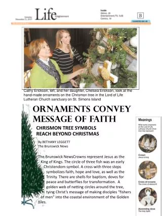 Ornaments convey message of faith