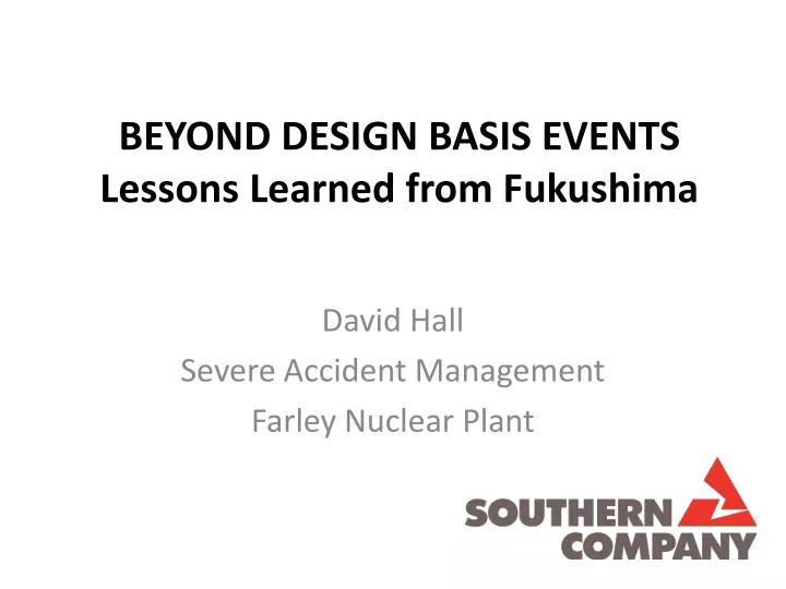 beyond design basis events lessons learned from fukushima