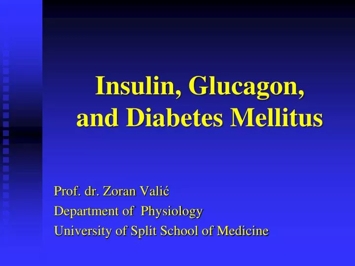 insulin glucagon and diabetes mellitus