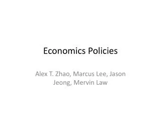 Economics Policies