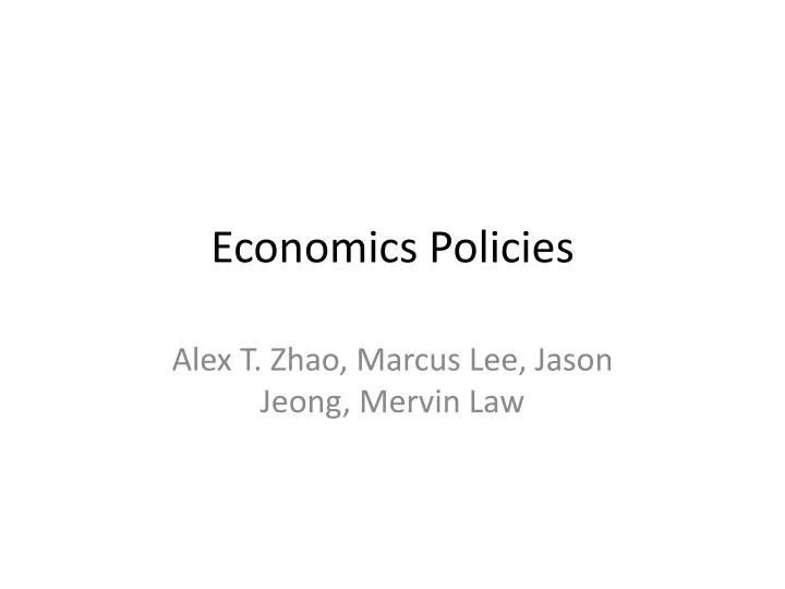 economics policies