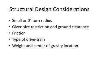 Structural D esign Considerations