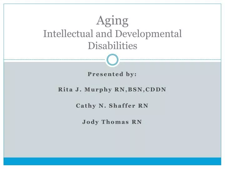 aging intellectual and developmental disabilities
