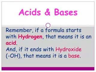 Acids &amp; Bases