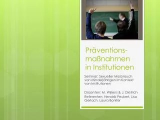 pr ventions ma nahmen in institutionen