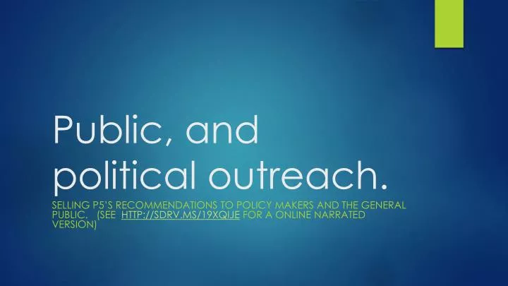public and political outreach