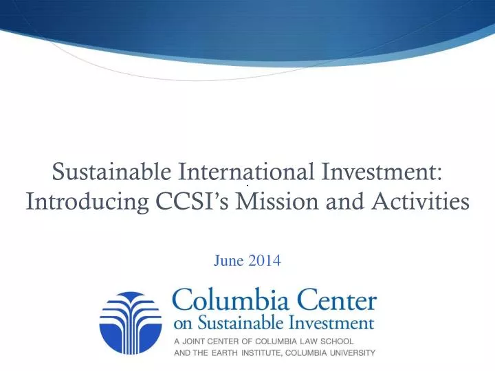 sustainable international investment introducing ccsi s mission and activities