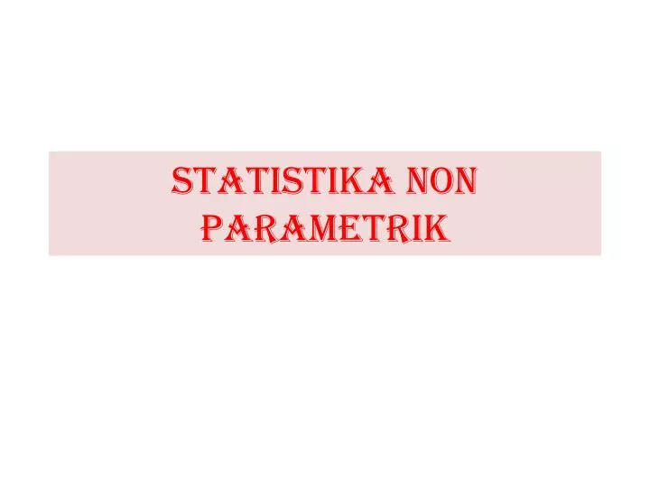 statistika non parametrik