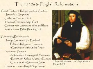 The 1540s &amp; English Reformations