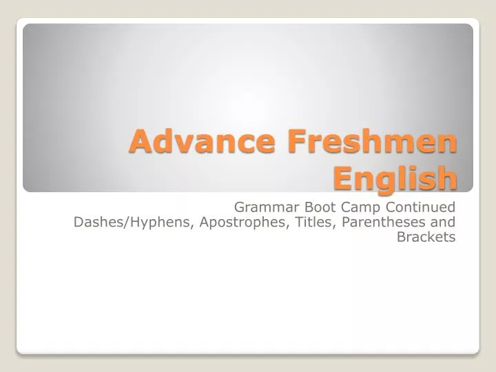 advance freshmen english
