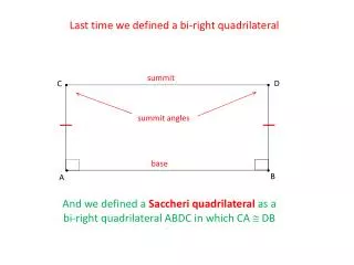 Last time we defined a bi-right quadrilateral