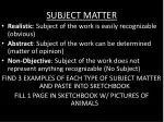 SUBJECT MATTER - slide 1